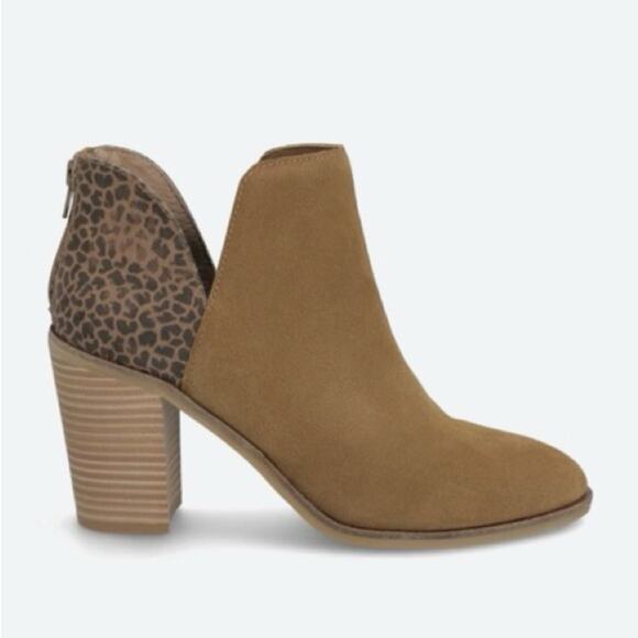 Dolce Vita Women's NEW Shai Leather Heeled Ankle Boots Tan Animal Print Size 11 - Picture 1 of 7